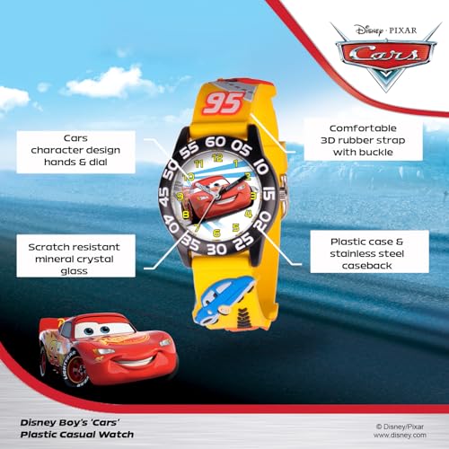 Disney Cars Kids' Plastic Time Teacher Analog Quartz 3D Strap Watch