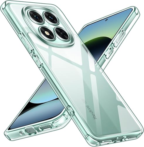 For Xiaomi Redmi Note 14 Pro 5G / Xiaomi Poco X7 Case, TPU Bumper + PC Hard Plate Clear Back Cover, Shockproof Protection Mobile Phone Case, Anti-Yellowing Slim Fit Protective Casing (Transparent)
