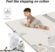 Mumoo Bear Baby Play Mat 200x180cm Extra Thick, Waterproof, Reversible Crawling Mat for Toddlers and Kids, Soft Foam Floor Mat for Indoor Use