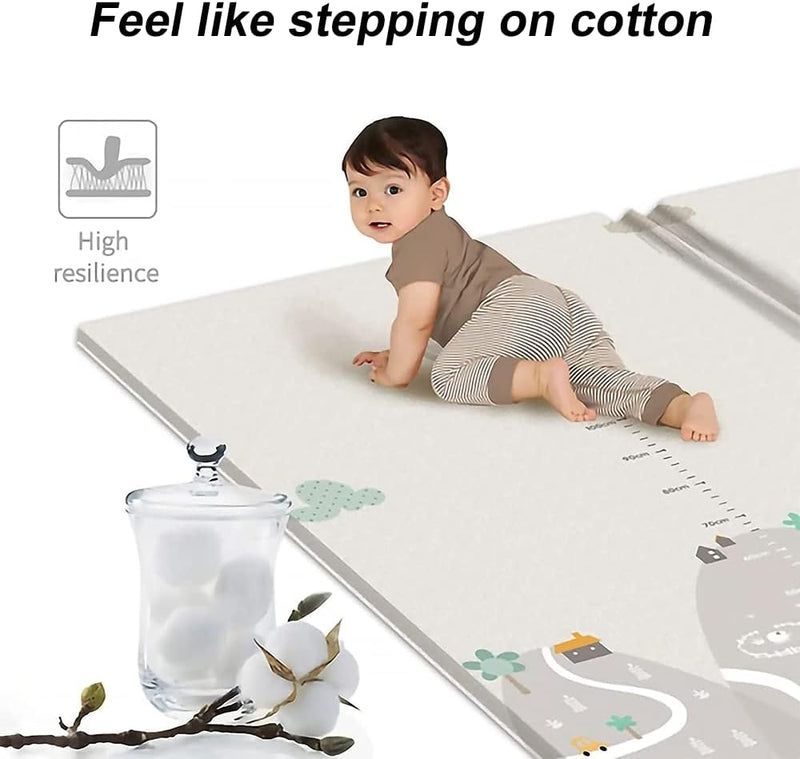 Mumoo Bear Baby Play Mat 200x180cm Extra Thick, Waterproof, Reversible Crawling Mat for Toddlers and Kids, Soft Foam Floor Mat for Indoor Use