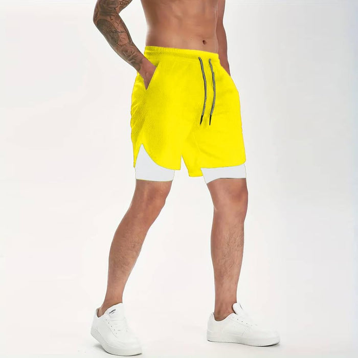 VITION Gym Shorts for Men, Men's Activewear Running Shorts,Drawstring Gym Shorts Men, 2 Layer Loose Athletic Shorts with 4 Pockets