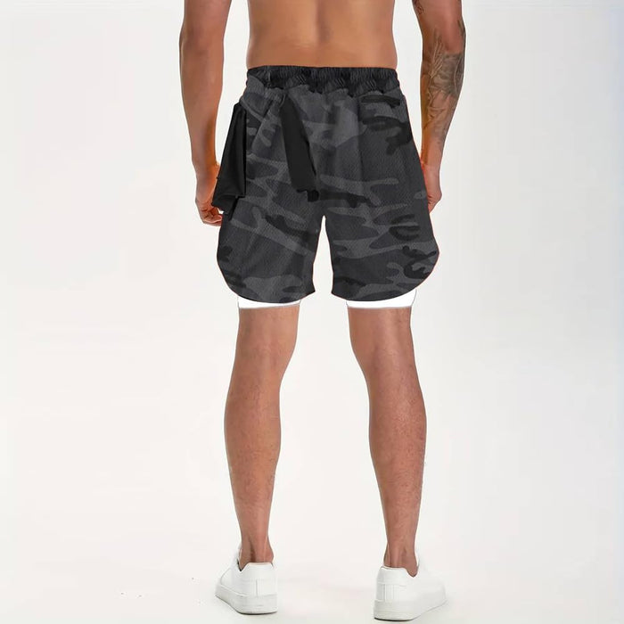 VITION Gym Shorts for Men, Men's Activewear Running Shorts,Drawstring Gym Shorts Men, 2 Layer Loose Athletic Shorts with 4 Pockets