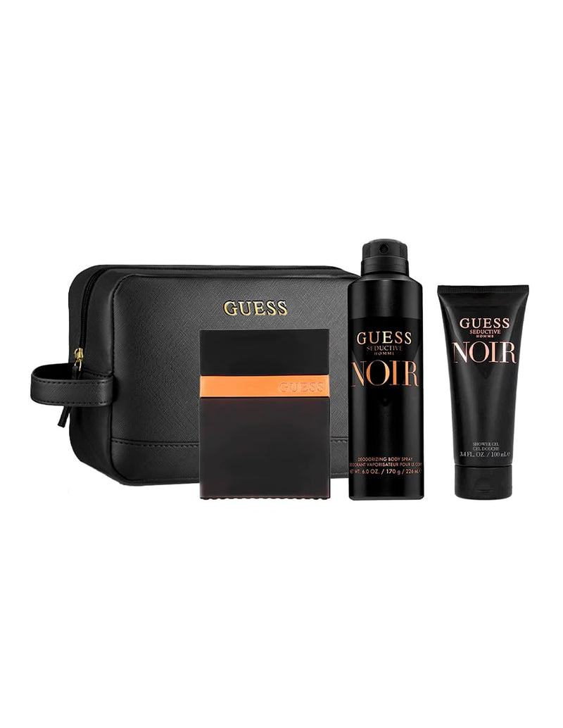 Guess Seductive Noir Giftset for Men EDT 100ML+ Deo Spray 226ML + SG 100ML + Pouch