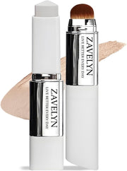 ZAVELYN Korean Color Changing Foundation Stick with Built-in Brush, V White Medium to Full Coverage Makeup, Dewy Finish, Paraben-Free BB CC Cream Hybrid, Natural 202
