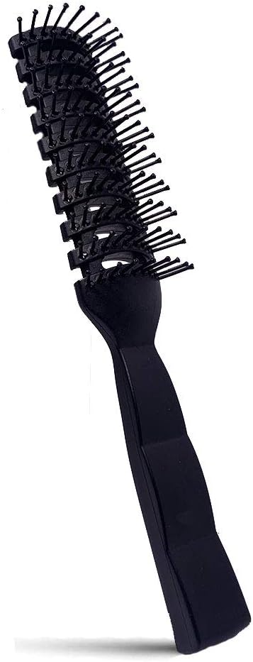 (Space Brush) - Hair Brush, Vent Brush For Women & Men, Vented Hairbrush for Blow Drying, Wet or Dry With Ball Tipped Bristles, For Short Straight Hair Perfect For Travel (Space Brush), Black, 22cm