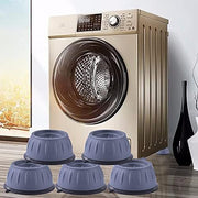 Threesome 4 Pcs,Washer Dryer Anti Vibration Pads with Suction Cup Feet,Fridge Washing Machine Leveling Feet Anti Walk Pads,Shock Absorber Moistureproof Bathroom (4PCS)