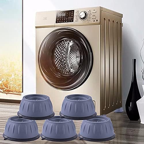 Threesome 4 Pcs,Washer Dryer Anti Vibration Pads with Suction Cup Feet,Fridge Washing Machine Leveling Feet Anti Walk Pads,Shock Absorber Moistureproof Bathroom (4PCS)