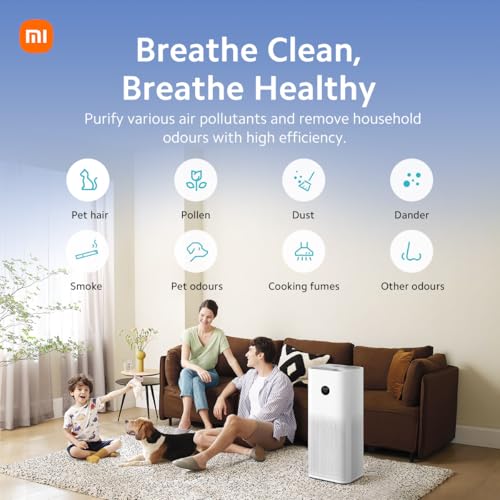 Xiaomi Smart Air Purifier 4 Pro App/Voice Control,Suitable For Large Room Smart Air Cleaner Global Version, 500 M3/H Pm Cadr, Oled Touch Screen Display - Mi Home App Works With Alexa - White