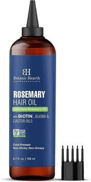 100% Pure Rosemary Oil For Hair Growth 198 ML Infused With Biotin, Jojoba & castor Oil Hair strengthening Treatment Nourishing & Volumizing Non GMO Verified Lightweight formula moisturises, improves combability and gives natural shine without greasy - Rosemary