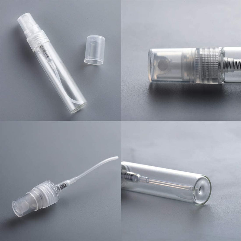 30Pcs 5ml Portable Mini Refillable Clear Glass Empty Sprayer Perfume Bottles Cosmetic Atomizers Spray Bottle Container for Travel Party Must Makeup Tool (30Pcs 5ml Glass Perfume Bottles)