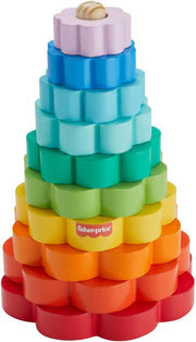 Fisher-Price Baby & Toddler Toy Wooden Stack & Sort Animals, 10 Wood Pieces for Developmental Play Ages 1+ Years - Wooden - Ring Stacker