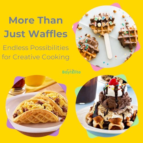 BaytElite Mini Waffle Maker 4.5" - Quick Heat-Up Nonstick Waffle Iron, Compact & Easy to Clean, Perfect for Keto, Pancakes, Snacks, & Breakfast - ???? ???? ????? ??????? ?????????