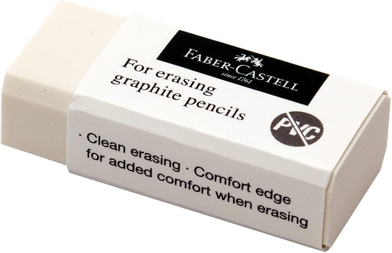 Faber-Castell Pvc Free Eraser Medium Blister Of 3Pc, White, 188252