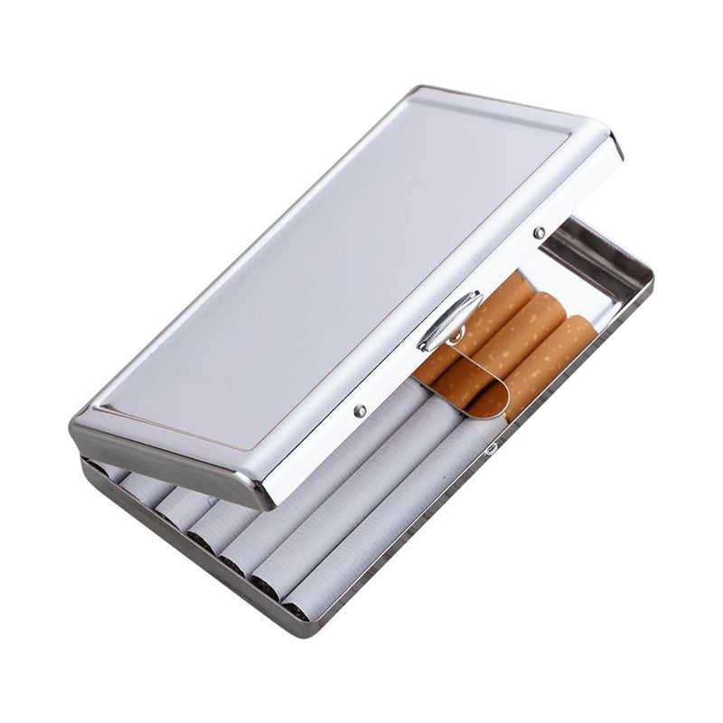 KUGUAN Stainless Steel Cigarette Case, 20pcs Slim/100's or 14pcs Regular/King Size, Moisture Proof, Durable, Portable, Good for Gift