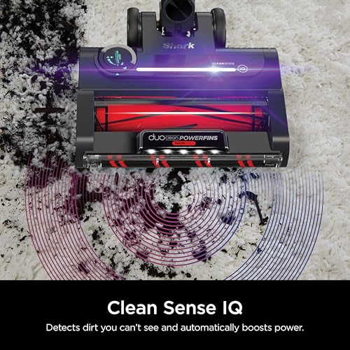 Shark IZ862H Stratos Cordless Vacuum with Clean Sense IQ and Odor Neutralizer, DuoClean PowerFins HairPro, Includes Duster Crevice Tool & Anti-Allergen Brush, Up to 60 Minute Runtime, Ash Purple