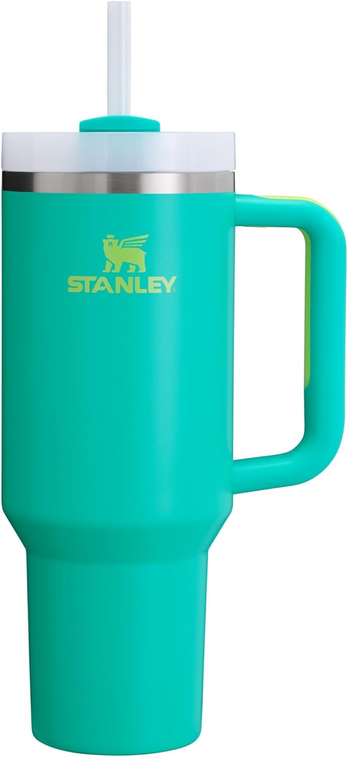 Stanley Quencher H2.0 Tumbler with Handle & Straw 40 oz | Twist On 3-Way Lid | Cupholder Compatible for Travel | Insulated Stainless Steel Cup | BPA-Free | Seafoam