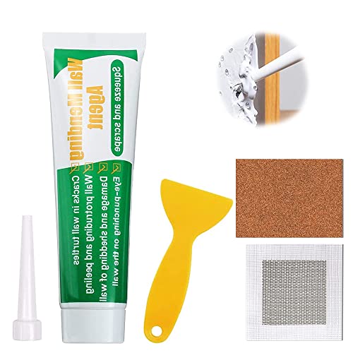 Wall Mending Agent Drywall Repair Kit, Spackle Wall Repair Patch Kit with Scraper, Safemend Wall Mending Agent Large Hole Drywall Patch, Easy to Fill Holes in Home Wall and Quick Repair Crack (1 Set)