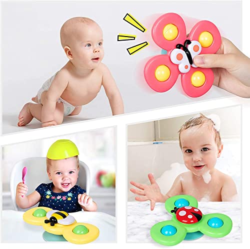 AWH LULULIA Toys for 1 2 3 Year Old Girls Gifts,Suction Cup Fidget Spinner Toys for 1-3 Year Olds Boys Baby Sensory Toys for 0-6-12 Months Plus,Bath Toys for 1 2 Year Olds for Toddler 1…