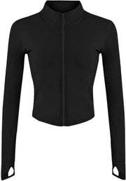 Women Athletic,full Zip Casual - Black