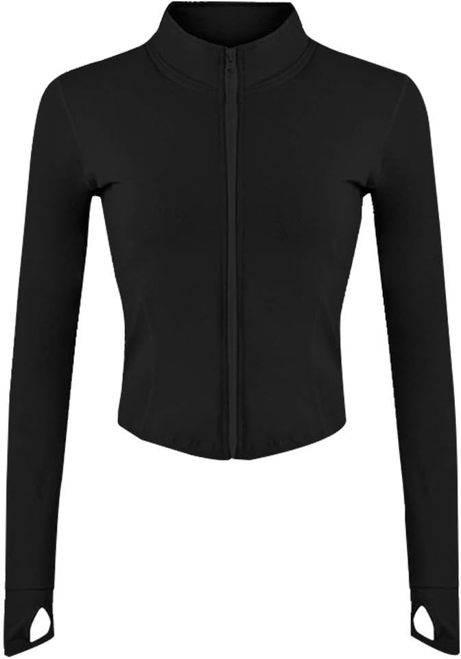 Women Athletic,full Zip Casual - Black