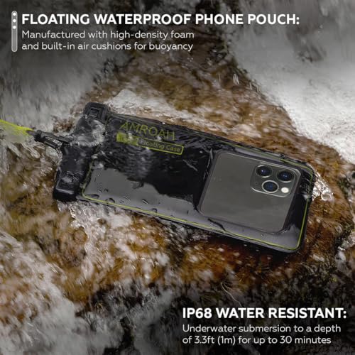 AMROAH 2 Pack IP68 Universal Waterproof Phone Pouch Bag for Cellphone, Dry Smartphone Beach Swimming Waterproof Phone Case for iPhone 16 15 14 13 12 11 Pro Max Plus Galaxy S24 S23 S22 Ultra Pixel