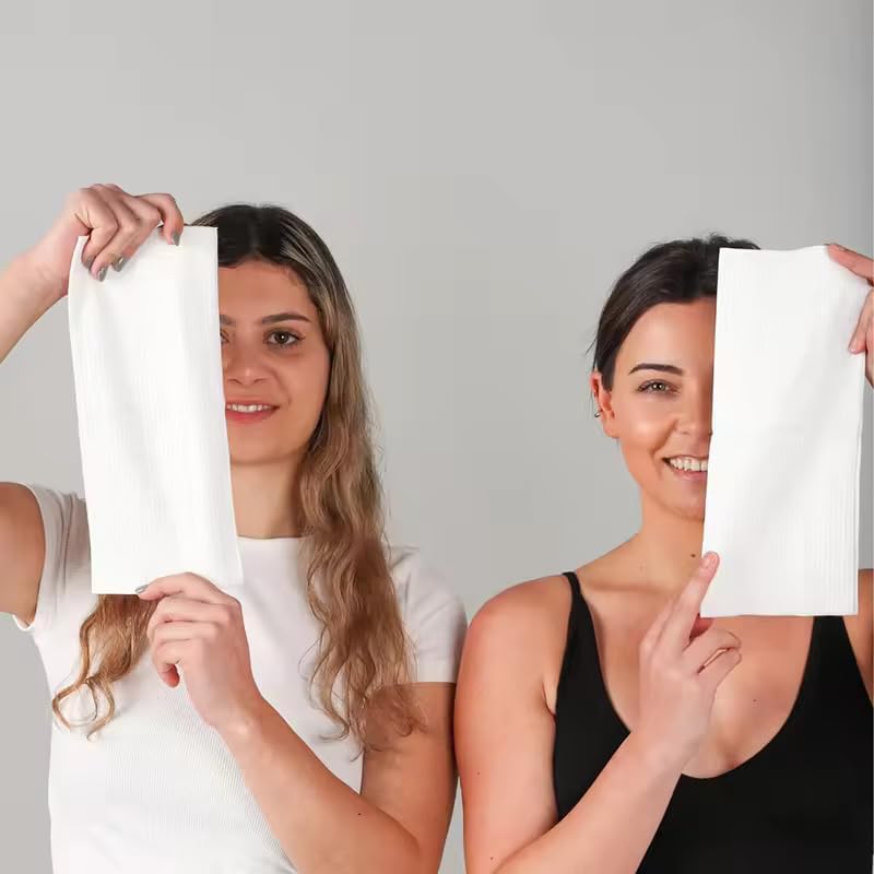 Disposable Face Towel, Biodegradable Extra Thick Soft Large Clean Facial Towels, Plant Fiber Washcloth Dry Wipes for Sensitive Skin, Travel, Makeup Remover - 50 Count (White)