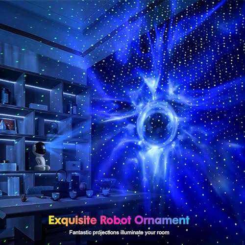 15 in 1 Astronaut Projector Light, Galaxy Star Night Light, Robot Projector Lamp Spaceman Starry Night Light, Timer & Remote Control, for Adult Kid's Bedroom Theater Living Ceiling Decor Best Gift