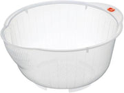 Japanese Rice Washing Bowl with Side and Bottom Drainers, Clear - 1