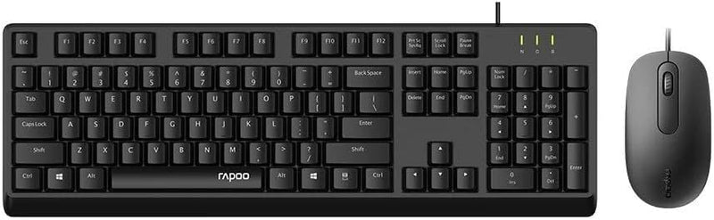 Rapoo X130Pro Wired Optical Mouse & Keyboard Combo AR Black-RPO-CMB-X130PRO-BLK
