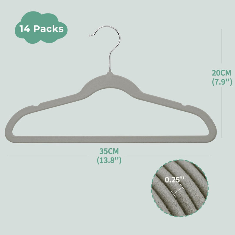 ManGotree 10 Pack 14 Inch Premium Kids Velvet Hangers for Closet, Ultra-Thin Children's Clothes Hangers with 360° Swivel Hook, Sturdy Non-Slip Felt Kids Hangers for Youth (Black)