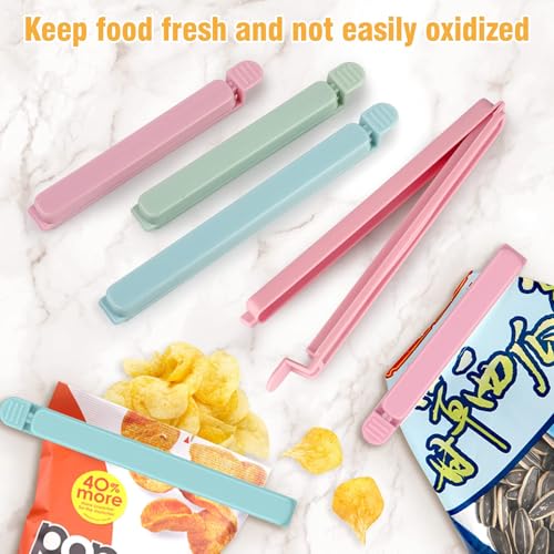 20Pcs Food Bag Clips Plastic Storage Bags Sealing Clips Freezer Bag Clips for Kitchen Snacks Foods Bag Clips for Outing,Camping, Hiking(6.1 Inches and 4.7 Inches)