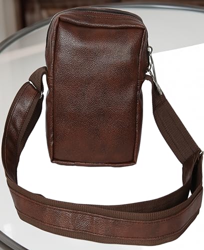 RC Rexcuir Mens Sling Bag,Shoulder Bag,Crossbody,Chest Bag, Compartment for iPad,Suitable for College,Outdoor Travels and Business Daily Use(Brown)