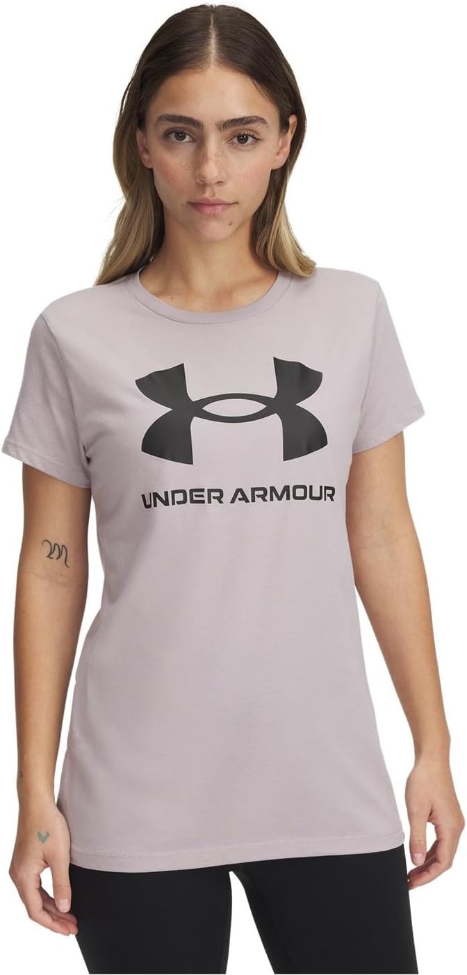 Womens Women's UA Rival Logo Short Sleeve T-shirt (pack of 1) - Gray Dawn / / Black
