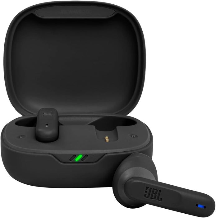 JBL Wave 300TWS True Wireless Earbuds, Deep Bass Sound, 26H Battery, Open-Ear Comfortable Fit, Hands-Free Stereo Call, Dual Connect, Rain Resistant, Voice Assist, Touch Control - Black, JBLW300TWSBLK