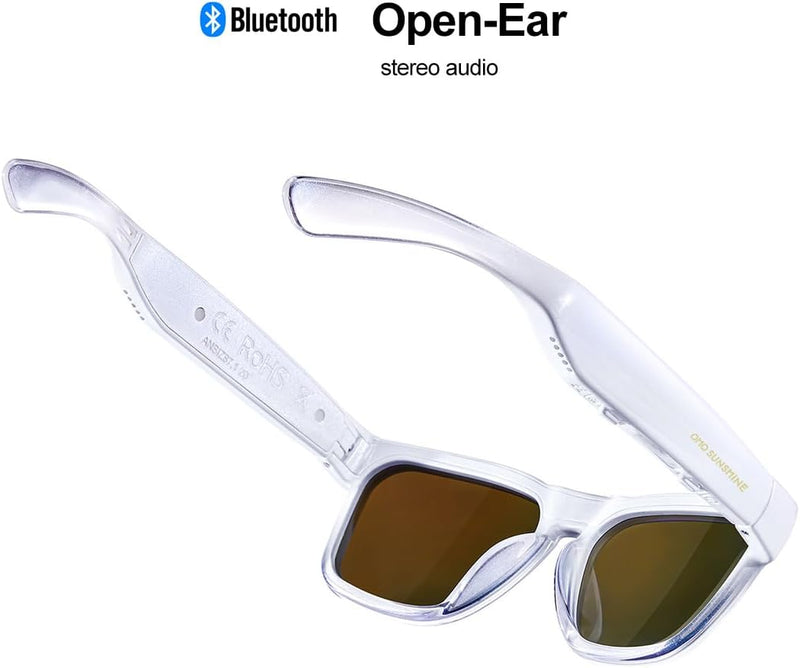 OhO sunshine OhO Bluetooth Sunglasses,Voice Control and Open Ear Style Smart Glasses Listen Music and Calls with Volume UP and Down,Bluetooth 5.0 Audio Glasses and IP44 Waterproof, unisex-adult