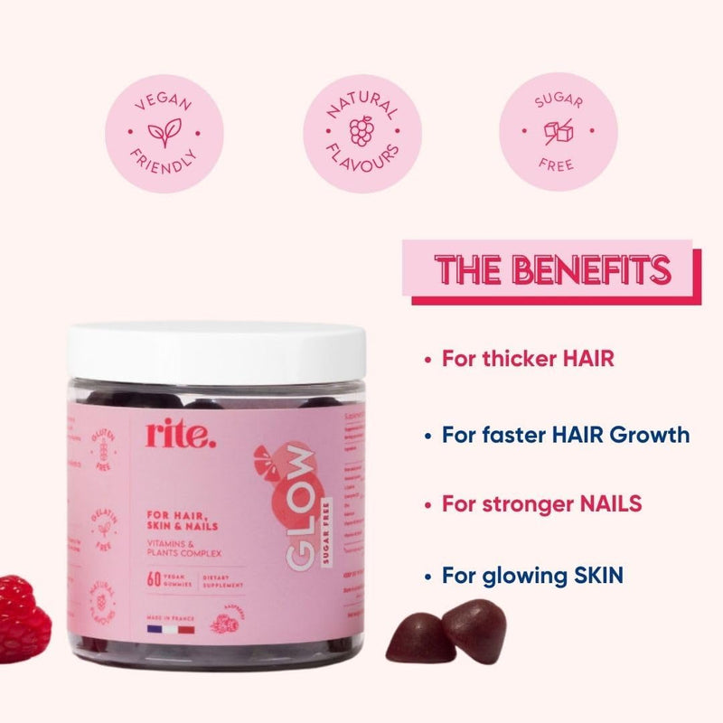 rite GLOW x3 month pack for optimal results 2000% Dv Biotin With Zinc, Selenium Hair Growth, Stronger Nails & Healthy Skin Sugar free