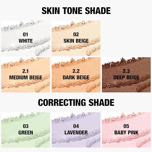 Translucent Set Finishing Powder - Sebum Control Face Loose Powder, Matte & Silky Finish, Lightweight, Long-lasting, Korean Makeup, 0.24 Oz. (2.1 Medium Beige, 7g)