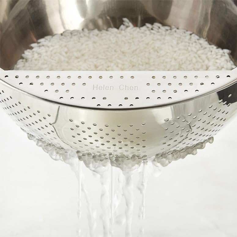 Japanese Rice Washing Bowl with Side Drainer, 3-Quart Capacity - Rice Washing Bowl