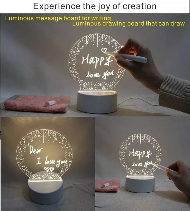 Yameem يميم Gifts, 3D LED Message Board Night Light, Personalized Acrylic Message Board Night Light, The Perfect Romantic Gift Birthday Gift, Night Light, and Room Decor for Her.