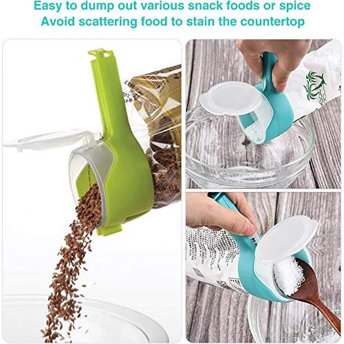 Wanhenda 4pcs Seal Pour Food Storage Bag Clip Snack Sealing Clip Keeping Fresh Sealer Clamp Plastic Helper Food Saver Travel Kitchen Tools