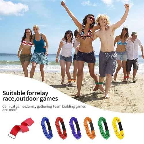 Rayyan Team Games Kids,3 Legged Race Bands,Three Legged Race Game Elastic Tie Straps for Relay Race Game, Carnival, Field Day, Backyard Indoor Outdoor Team Building Game Kids Party Supplies,14 Pack