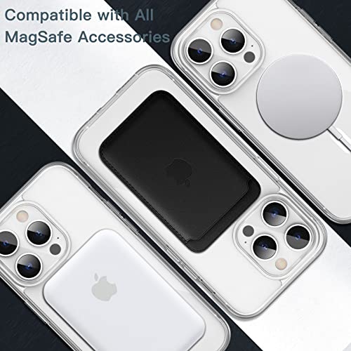 JETech Magnetic Case for iPhone 14 Pro Max 6.7-Inch Compatible with MagSafe Wireless Charging, Shockproof Phone Bumper Cover, Anti-Scratch Clear Back (Clear)