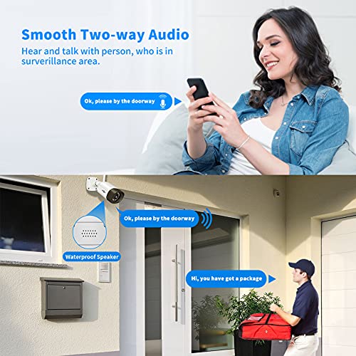 Hiseeu 【5MP, Wireless Pro Security Camera Wireless Outdoor, Home Security, Spotlight Color Night Vision, 2.4Ghz & 5Ghz Wi-fi, SD Card and Cloud Storage Supported, Work with Alexa…