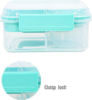3/4/5 Compartment Convertible 1250ml Bento Lunch Box with 150ml Gravy Bowl - Green