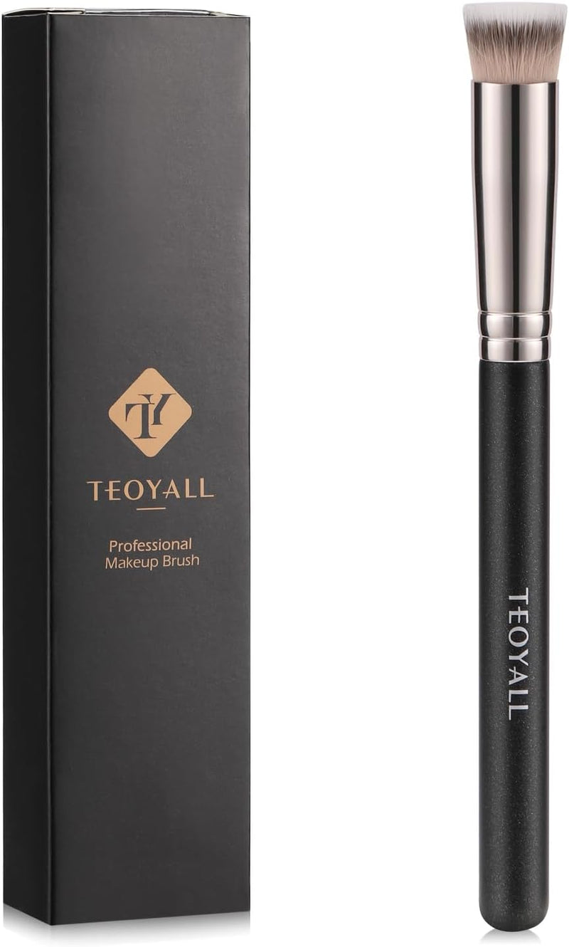 TEOYALL Angled Foundation Contour Brush, Synthetic Kabuki Brush for Concealing Blending Setting Buffing with Liquid, Cream and Powder Cosmetic (170S)