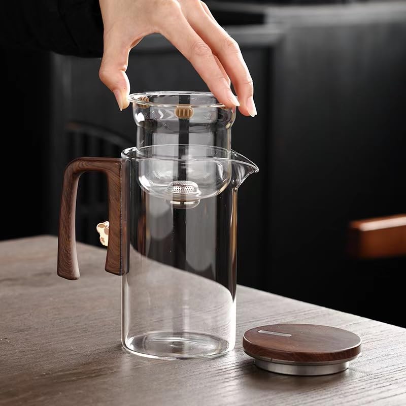 PGQIQGNM Enchanti Tea Witchcraft Teapot with Enchanted Glass Teapot with Strainer for Blooming Tea & Loose Leaf (520ML)