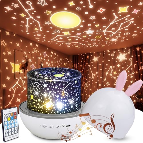Oxsaytee Star Projector Night Light for Kids, Kids Night Light Projector with Remote AUTO Timer Dimmable for Bedroom Decor Rechargeable Toddler Night Light for Boys Girls Baby Gift