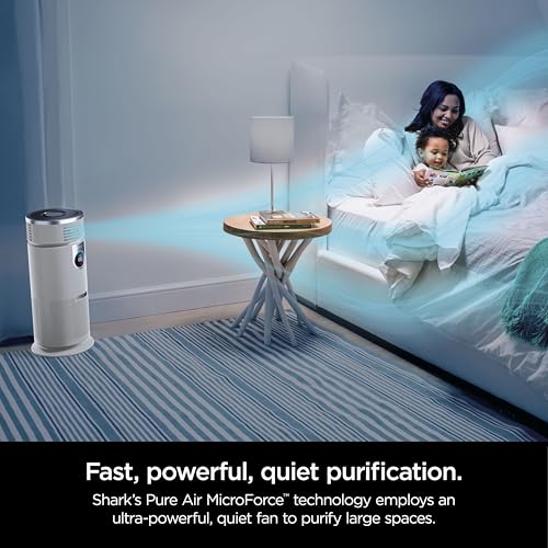 Shark 3-in-1 Clean Sense Air Purifier, Heater & Fan, HEPA Filter, 500 Sq Ft, Oscillating, Captures 99.98% of Particles for Clean Air, Dust, Smoke & Allergens, White, HC450