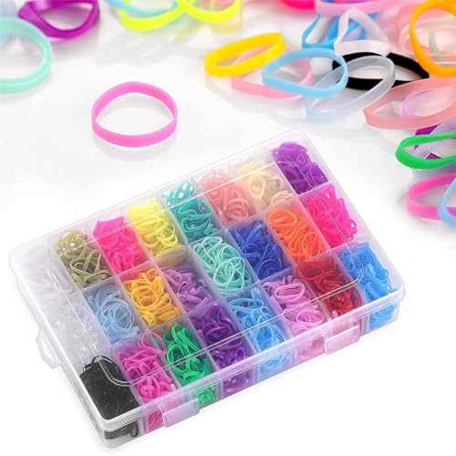 GERRIT Baby Hair Ties with Hair Loop Styling Tools, 2000pcs Elastic Hair Ties with Organizer Box, Hair Rubber Bands with Hair Tail Tools and Comb, Hair Accessories for Girls Baby Toddlers Kid