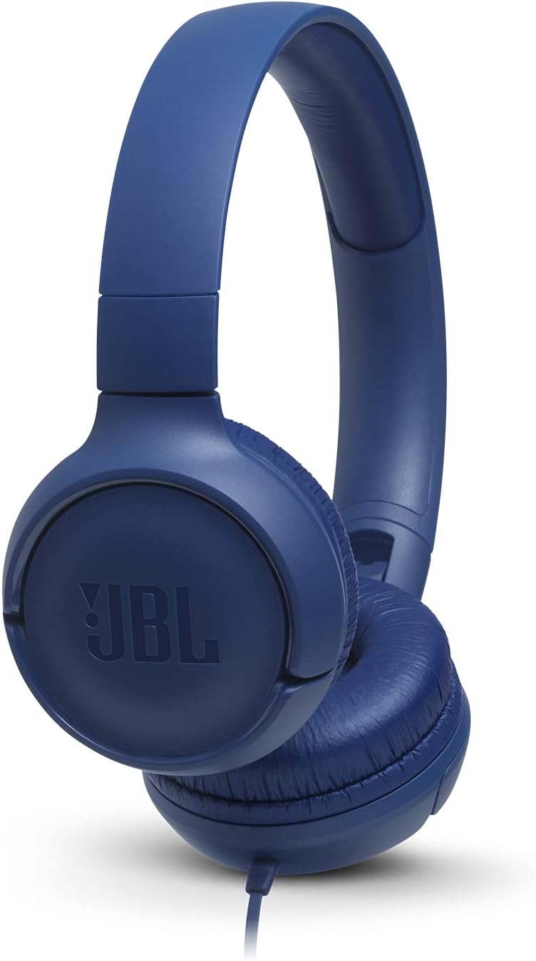 JBL Tune 520C USB-C Wired Headphones Hi-Res Audio, Pure Bass Sound, 3-Button Remote, Padded On-Ear Design Purple - JBL Tune 500 Blue